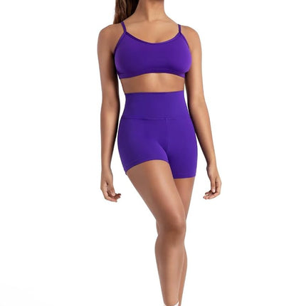 Capezio High Waisted Shorts, Purple, Large