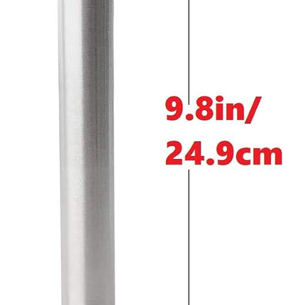 Long Doorstops, 10 Inch Stainless Steel Stopper with Mute Rubber Tip, Anti-Collision Resistance Catch Holder, Floor Wall Protector for Home Office - 1 Pack Silver