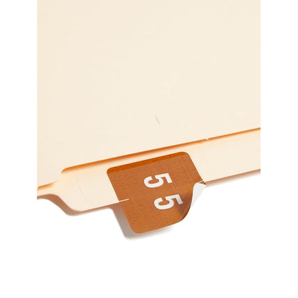Smead DCC Color-Coded Numeric Label, 5, Label Roll, Brown, 250 Labels per Roll (67425)
