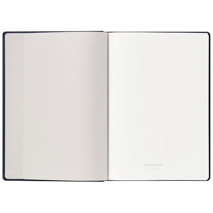 Maruman MNEMOSYNE Journal Notebook, 8.5 x 6.02 Inches (A5), 5mm dot grid, Hard cover with Elastic band, Bookmarks & Inner pocket, 90 gsm, 120 Sheets/240 Pages, Navy, 1 ea. (N888-72)