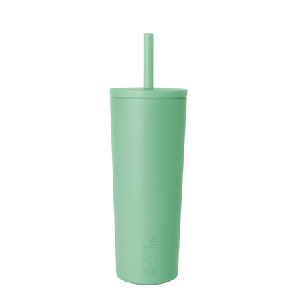 Simple Modern Insulated Tumbler with Lid and Straw | Leak-Proof Iced Coffee Cup | Ceramic-Lined Stainless Steel Travel Mug | Gifts for Women Her Him | Classic Signature | 24oz | Mistletoe