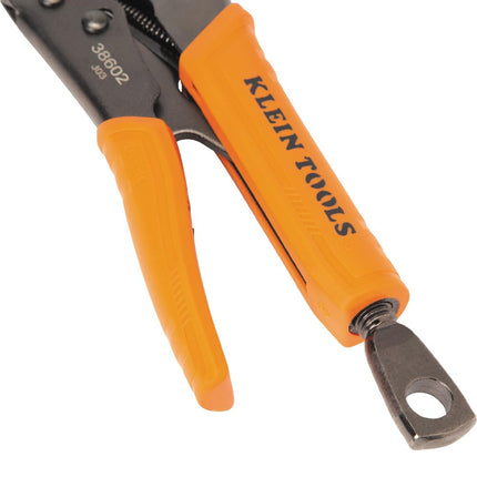 Klein Tools 38602 Curved Jaw Locking Pliers with Quick Release Handles, Intuitive Thumb Knob, High Torque and Gripping Power, 10-Inch