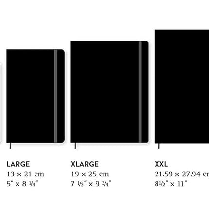 Moleskine Classic Notebook, Notebook With Plain Pages, Soft Cover and Elastic Closure, Black, XL, 19 x 25 cm, 192 Pages