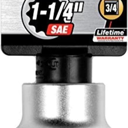 Performance Tool W34540 3/4-Inch Drive 12-Point SAE Standard Socket, 1-1/4-Inch
