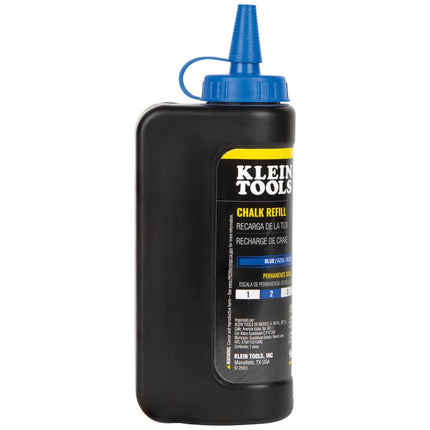 Klein Tools CHLK14B Marking Chalk Refill, High-Visibility Blue, 14-Ounce Squeeze Bottle, Water and Fade Resistant Chalk