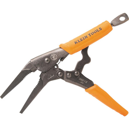Klein Tools 38612 Long Nose Locking Pliers with Quick Release Handles, Ideal for Tight Spaces, High Torque and Gripping Power, 9-Inch