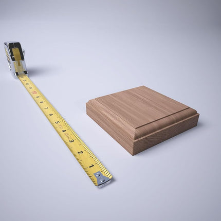 4 1/2"W x 4 1/2"H x 1 1/8"P Americraft Solid Hardwood Stain Grade Standard Smooth Rosette with Decorative Edge, Red Oak