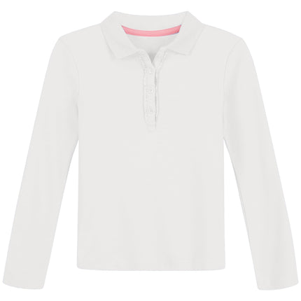 Nautica Big Girls' Uniform Long Sleeve Polo with R