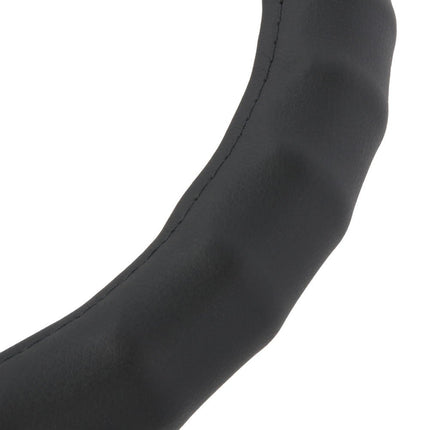 BDK Genuine Leather Steering Wheel Cover-Black, 100-Percent Odorless, Small (13.5 to 14.5-Inch)