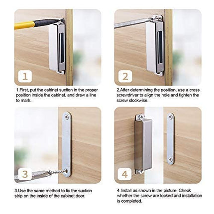 Moosike Cabinet Magnets 30lb Stainless Steel Magnetic Door Catch with Strong Magnetic for Kitchen Cupboard Wardrobe Closet Cabinet Door Drawer Latch(2.1"(Silver 20 Pack)
