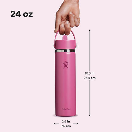 Hydro Flask 24 Oz Wide Flex Straw Cap Bottle - Insulated Stainless Steel - Wide Straw Lid, Non Spill, Leakproof in Reef