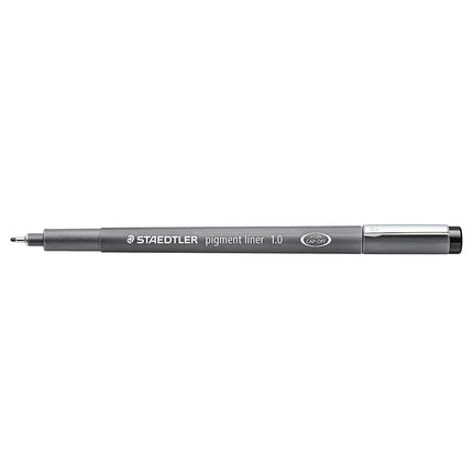 STAEDTLER Pigment Liner, bolígrafo de punta fina para dibujo, delineado, diario, 1.0mm, negro, caja de 5 bolígrafos, 308 10-9