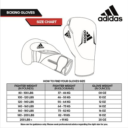 adidas Boxing Gloves - Hybrid 80 - for Boxing, Kickboxing, MMA, Bag, Training & Fitness - Boxing Gloves for Men & Women - Weight (6 oz, Black/Blue)