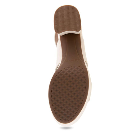 Aerosoles Women's Camera Platform Heeled Sandal, Eggshell Leather, 9 Wide