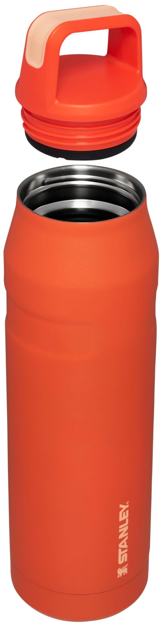 Stanley IceFlow Cap and Carry Water Bottle 36 oz | Wide Mouth Twist Lid | Lightweight and Leakproof for Travel and Sports | Insulated Stainless Steel | BPA-Free | Tigerlily