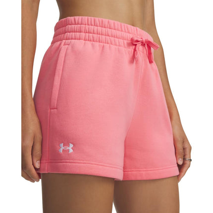 Under Armour Women's Rival Fleece Shorts, (600) Bittersweet Pink / / White, XXL