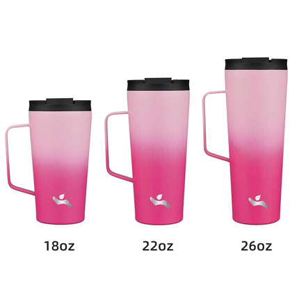 Konokyo Insulated Tumbler with Handle and Straw, 22 OZ Travel Coffee Mug Stainless Steel Cup Metal Water Bottle,Cherry