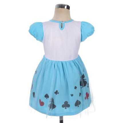 Dressy Daisy Wonderland Princess Tulle Dress for Toddler Girls Halloween Fancy Party Costume Summer Outfits with Hair Hoop Size 42 Blue 100