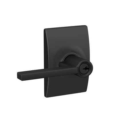 Schlage F51A LAT 622 CEN Century Collection Latitude Entrance Lock Lever, Matte Black