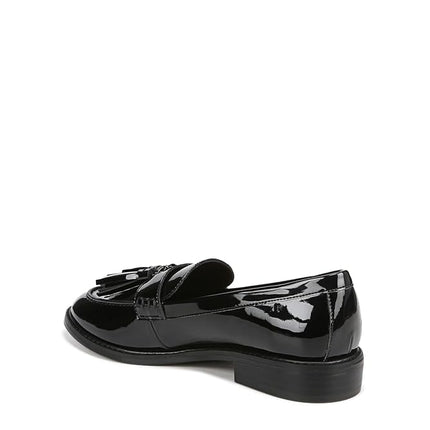 Mocassins à pampilles bas Franco Sarto Carolynn pour femme, noir verni, 8,5