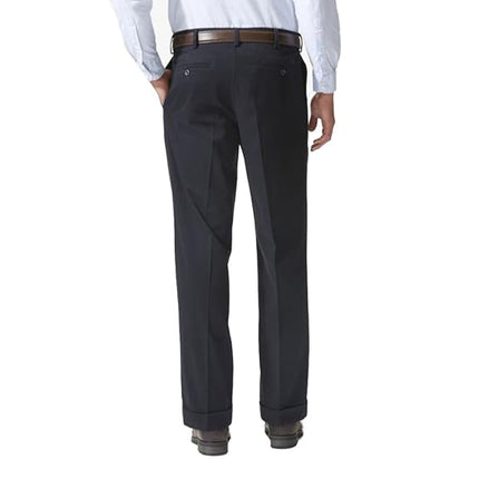Dockers Men's Relaxed Fit Comfort Khaki Pants-Pleated Casual Navy, 40W x 34L
