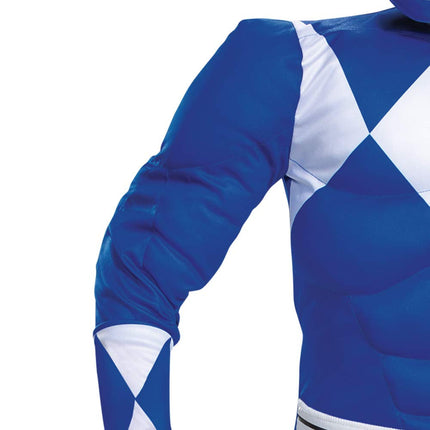 DISGUISE Official Blue Power Rangers Costume Kids, Power Rangers Fancy Dress Up Outfit for Boys Children Book Day Week Costume for Kids S