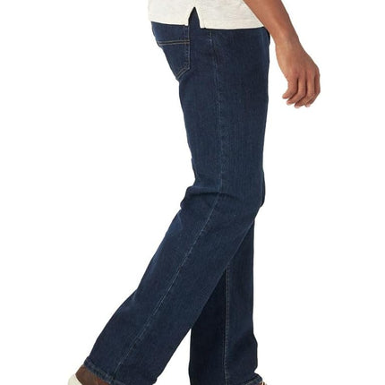 Wrangler Authentics Men's Regular Fit Comfort Flex Waist Jean, Dark Indigo, 34W / 34L