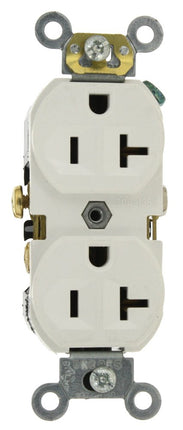 Leviton Narrow Body Duplex Receptacle, 20 Amp, 125