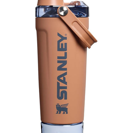Stanley Activate Shaker Bottle 20 oz | Leakproof Insulated Stainless Steel Shaker Cup | Base Storage and Twist On Fast Flow Lid | Protein Shakes and Pre Workout Powder | BPA-Free | Toast
