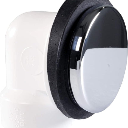Westbrass 493244H-12-26 12" & 4" Bath Waste & Overflow Assembly with Tip-Toe Drain Plug and Illusionary Faceplate-SCH. 40 PVC Pipe, Polished Chrome