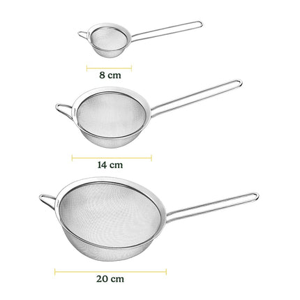 Cuisinart Set of 3 Fine Mesh Stainless Steel Strainers, CTG-00-3MS