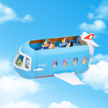 Bluey 3-in-1 Transforming Plane Playset with The Heelers, Plane Transforms to A Resort & Boat, 25+ Sounds & Phrases, 5 Figures - Exclusive Captain Figure, Amazon Exclusive