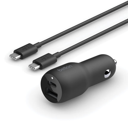 Belkin 37W Dual Port Fast Car Charger with 3.3ft U