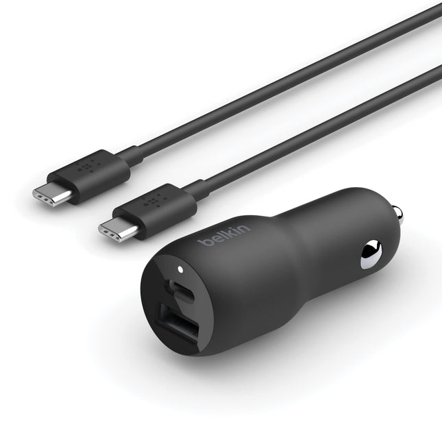 Belkin 37W Dual Port Fast Car Charger with 3.3ft U