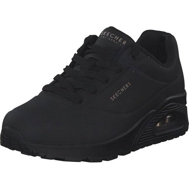 Skechers Women's Uno - Stand On Air Sneaker, Black/Black, US 9
