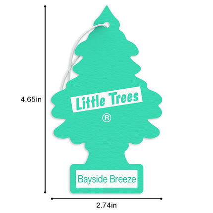 Little Trees Car Air Freshener I Hanging Tree Provides Long Lasting Scent for Auto or Home I Bayside Breeze, 6-Packs (4 Count)