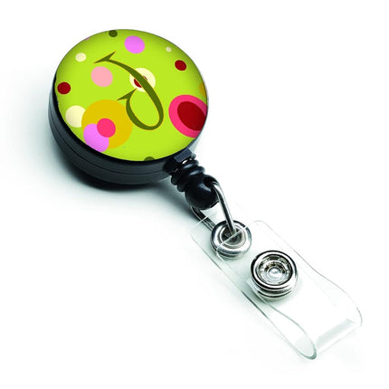 Caroline's Treasures Letter J Monogram, Lime Green Retractable Badge Reel, Multicolor (CJ1010-JBR)