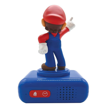 LEXIBOOK Nintendo Despertador Digital-Función Snooze-Efectos de Sonido de Super Mario-Niños, Azul/Rojo
