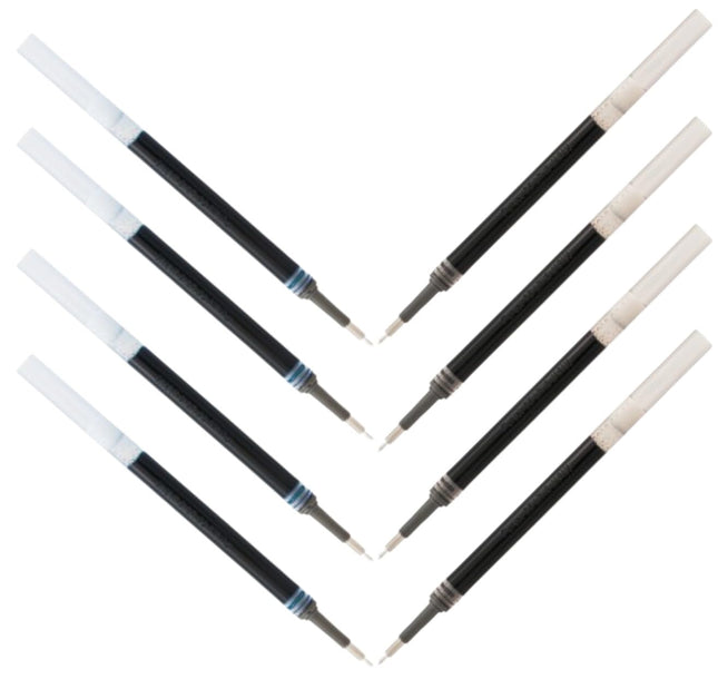 Pentel Energel 0.7 Refills - Needle Tip - Medium Point - Pack of 4 Black and 4 Blue (8 Total) - Model: LRN7