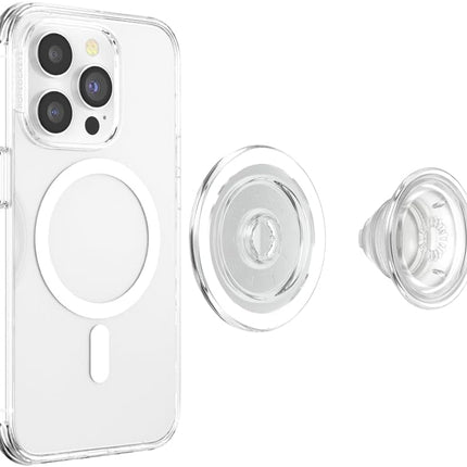 PopSockets MagSafe Grip Base – Works with Swappable PopSockets Tops (Top Sold Separately), Magnetic Base, for iPhone MagSafe Cases & Phones - Clear