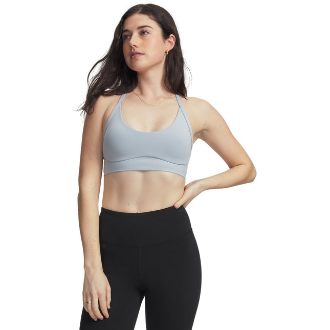 Under Armour Womens Movement Bralette, (465) Harbor Blue / / Metallic Silver, L