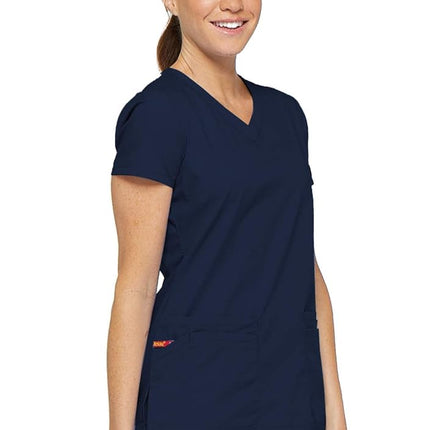 Dickies Women's EDS Signature Scrubs Jr. Fit V-Neck Top - Blue - 3X-Large