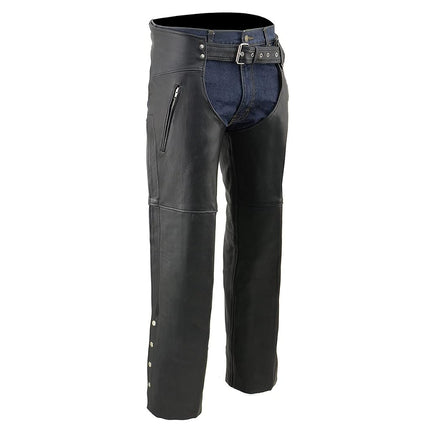 Milwaukee Leather Zippered Thigh Pocket Chaps (Bla