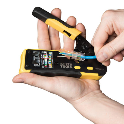 Klein Tools 80085 Kit de comprobador de cables VDV LAN y cables para enchufes de datos modulares RJ45 Pass-THRU de Klein, 6 piezas