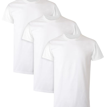 Hanes Men's 3-Pack Crew Neck T-Shirt, White, Medium