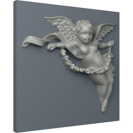 Ekena ONL05X06X01AN-R 5 W x 6 5/8" H x 1 1/8" P Angel Onlay, Right, Primed
