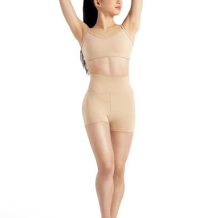 Capezio High Waisted Shorts, Nude, X-Small