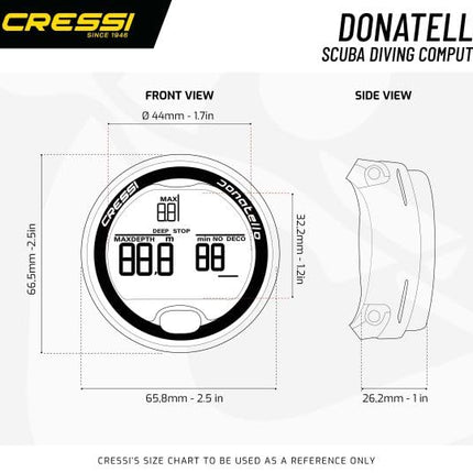 CRESSI Donatello Diving Computer Black/Orange – Professional Wrist Diving Computer for Diving and Freediving, Black/Pink, One Size, Unisex Adult