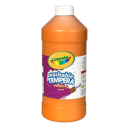 Crayola Tempera Washable Paint 32-Ounce Plastic Squeeze Bottle, Orange