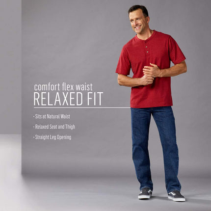 Wrangler Authentics Men's Comfort Flex Waist Relaxed Fit Jean, Aaron, 38W x 32L